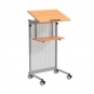 Rednerpult, höhenverstellbar 111-133 cm, 60x45 cm, fahrbar, 